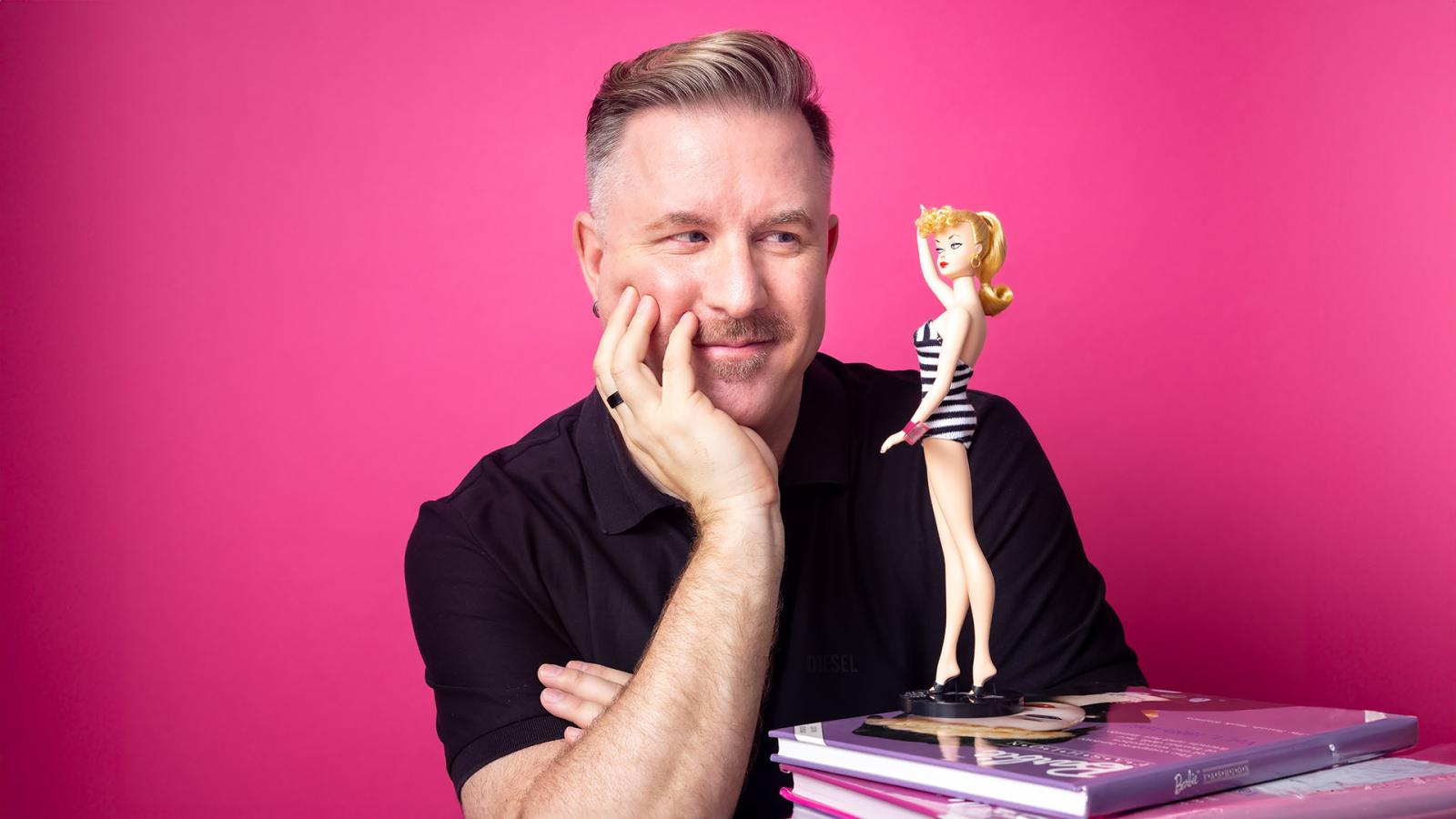 Bill Greening with original Barbie